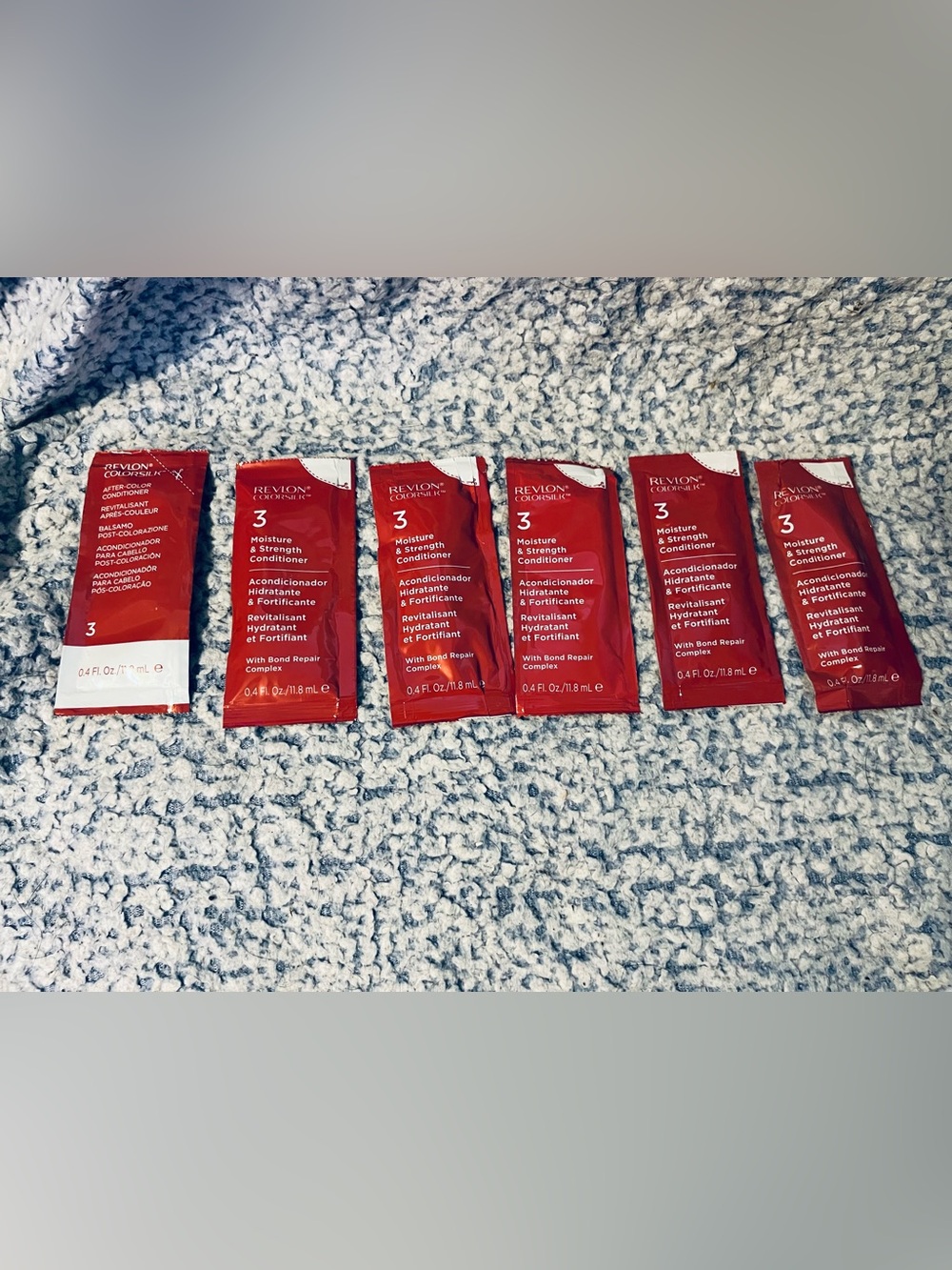 6 Revlon COLORSILK After-Color Conditioner 0.4oz Packets New Sealed